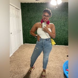 Old Navy High Rise Medium wash straight leg jeans size 12